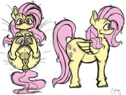 anatomically_correct anatomically_correct_genitalia anatomically_correct_pussy animal_genitalia animal_pussy anus ass blush breasts clitoral_winking clitoris crotchboobs crotchboobs_visible_through_thighs cutie_mark darkened_genitalia digital_media_(artwork) equid equine equine_genitalia equine_pussy feathered_wings feathers female feral fetlocks fluttershy_(mlp) friendship_is_magic fur genitals hair hasbro hi_res hooves horse inner_ear_fluff invalid_tag johrnyreport long_hair looking_at_viewer lying mammal messy_hair my_little_pony mythological_creature mythological_equine mythology nipples nude on_back open_mouth pegasus pink_hair pony pussy simple_background solo tail tuft wings yellow_body