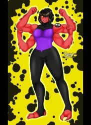 4_arms 4_eyes alien alien_girl alien_humanoid artputriayu ben_10 chaquetrix female female_focus female_only fourarms muscle muscle_girl muscular muscular_female red_body red_skin tetramand