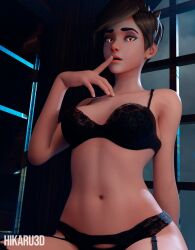 1girls 3d big_ass big_breasts hikaru3d lace-trimmed_bra lace-trimmed_panties overwatch overwatch_2 tagme tracer