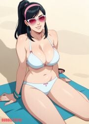 1female 1girls ai_generated big_breasts bikini bikini_bottom bikini_top breasts bubbleteexl female female_only hawkeye hawkeye_(series) kate_bishop marvel marvel_comics solo solo_female sunglasses thighs tinted_eyewear