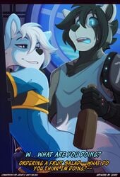 2016 5_fingers ? anthro bedroom_eyes big_tail black_fur black_hair black_nose black_penis black_sclera blue_countershading blue_eyes blue_fur blue_tail blue_tongue bottle chest_tuft countershade_torso crop_top cybernetics cyborg detailed_background dialogue duo english_text erection eyebrows fluffy fluffy_tail fur furry girly glans glowing glowing_eyes grey_clothing grey_fur grey_topwear hal_greaves half-closed_eyes highres holding_bottle holding_object humanoid_penis letterbox looking_back machine male mammal multicolored_fur multicolored_tail nervous open_mouth penis red_panda reverse_countershading seductive shirt smile smirk sweat sweatdrop tank_top teeth text tuft van_lin white_fur white_hair white_tail window yaoi zeiro