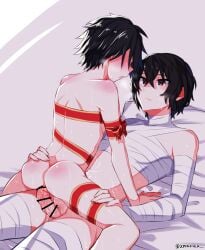 dazai_osamu gay male/male ranpo_edogawa ribbon skinny