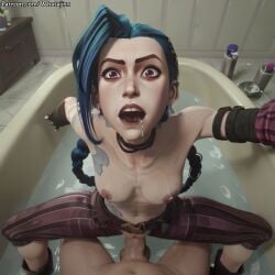 1boy1girl 3d ai_generated arcane arcane_jinx bathroom belt big_penis blue_hair breasts_out brown_boots choker cowgirl_position drooling gloves jinx jinx_(league_of_legends) league_of_legends naked naked_breasts open_clothes open_mouth orgasm orgasm_face pants patreon patreon_username perfect_body petite pov pov_eye_contact purple_eyes riding riding_cock riding_penis riot_games selfie shocked shocked_expression shower shower_sex small_breasts splits tattoo toilet topless torn_clothes twin_braids twintails veiny_penis whatajinx