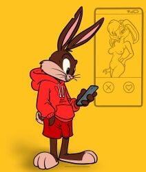 bunny_boy bunny_ears bunny_tail greenzbamboo loony_toons male_focus rabbit rabbit_ears self_upload tinder uncensored warner_brothers