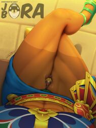 2girls abs between_thighs big_dom_small_sub breath_of_the_wild femdom gerudo giantess happy_sub jorabora minigirl muscular_female pov princess_zelda submissive the_legend_of_zelda thick_thighs urbosa zelda_(breath_of_the_wild)