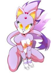 1girls blaze_the_cat female furry glovesrandom nipple_rings sega sonic_(series)