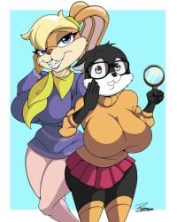 big_breasts daphne_blake_(cosplay) lola_bunny looney_tunes penelope_pussycat reymonrr scooby-doo velma_dinkley_(cosplay) wide_hips