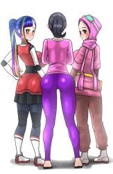 3girls asian asian_female ass black_hair blue_hair boboiboy_(series) ejen_ali_(series) hijab kak_ros kimberly_song thick_ass thick_thighs tight_pants upin_&_ipin yaya_(boboiboy) zein_(artist)