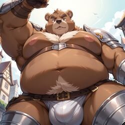 ai_generated anthro bulge chubby fat fat_anthro fat_furry fat_man furry male male_anthro male_furry male_only moobs nipples original original_character solo