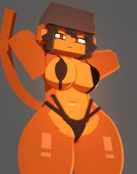 1girls 3d 3d_(artwork) big_breasts bikini black_bikini black_bra black_panties blush breasts coresvoid curvy curvy_body curvy_female curvy_figure digital_media_(artwork) female hi_res hidden_eyes horny horny_female mine-imator minecraft monkey monkey_girl monkey_tail oc open_mouth original_character pointy_teeth shadow smooth_skin thick_thighs thighs wide_hips