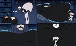 fat_ass feeding hollow_knight hornet_(hollow_knight) johndrawfatties lace_(hollow_knight) obese obese_female tagme weight_gain