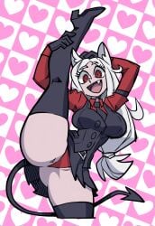 1girls 2026 ass big_ass big_breasts black_clothing black_gloves black_high_heels black_thigh_boots black_thighhighs blazer breasts busty canid canid_demon canine canine_humanoid canis cerberus_(helltaker) clothed clothed_female clothing curvaceous curvy demon demon_girl demon_humanoid dog_ears dog_girl dress_shirt female footwear front_view fully_clothed gloves grey_body grey_skin hair handwear happy helltaker hi_res high_heel_boots high_heels holding_leg hourglass_figure humanoid kemonomimi large_ass large_breasts leg_grab leg_lift leg_up legs_apart long_hair looking_at_viewer necktie oerba_yun_fang open_mouth panties parallaxfused parted_bangs red_clothing red_eyes red_panties skirt smile smiling smiling_at_viewer solo spade_tail splits standing standing_split tail teeth thick_thighs thigh_boots thighs tied_hair tongue upskirt white_hair wide_hips