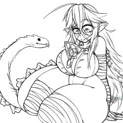 angelface bandages godzilla_(series) kaiju_girls_(webcomic) shin_godzilla wide_hips