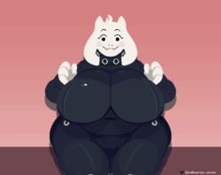 2020 animated anthro belly big_breasts bodysuit bouncing_breasts breasts caprine clothed clothing curvy_figure female fur furry furry_only gantz horns huge_breasts large_breasts mature_female milf overweight overweight_female smile solo submarine_screw thick_thighs thighs toriel undertale undertale_(series) video_games voluptuous white_fur wide_hips