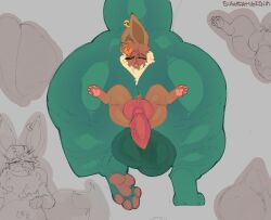 2024 ass balls between_cheeks big_balls big_butt big_penis black_sclera bodily_fluids brown_body brown_ears brown_fur brown_hair digital_media_(artwork) drooling duo ear_piercing ear_ring eevee eeveelution feral fur generation_1_pokemon genitals green_body green_scales green_tail hair hi_res huge_balls huge_butt knot male male/male multicolored_hair narrowed_eyes neck_tuft nintendo orange_hair pawpads penis piercing pink_pawpads pokemon pokemon_(species) quadruped rear_view red_eyes ring_piercing saliva scales stuck sushiamazing tail teeth thick_thighs tongue tuft two_tone_hair vaporeon vappy_(sushiamazing) vein veiny_penis walking yellow_tuft