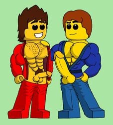 abs balls biceps big_balls big_penis jay_(ninjago) kai_(ninjago) lego male male_only monster_cock ninjago nipples paradogta pecs penis