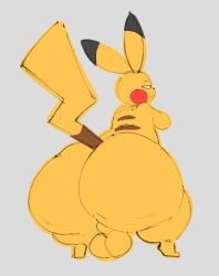 2024 absurd_res anthro ass balls big_balls big_butt black_ears black_eyes black_nose brown_body brown_fur brown_tail crossed_arms digital_media_(artwork) fur generation_1_pokemon genitals half-closed_eyes hi_res looking_at_viewer looking_back male multicolored_body multicolored_ears multicolored_fur narrowed_eyes nintendo pikachu pokemon pokemon_(species) rear_view solo standing sushiamazing tail thick_thighs two_tone_body two_tone_ears two_tone_fur two_tone_tail yellow_body yellow_ears yellow_fur yellow_tail