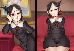 bulge clothed femboy kaguya-sama_wa_kokurasetai_~tensai-tachi_no_renai_zunousen~ shinomiya_kaguya sissy sweat thighs