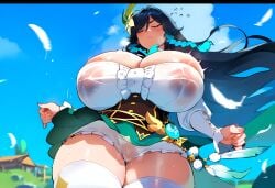 1girls adrian_(artist) ai_generated big_breasts big_thighs blush breasts busty curvy female genshin_impact giant_breasts gigantic_breasts gigantic_thighs huge_breasts huge_thighs large_breasts large_thighs massive_breasts massive_thighs rule_63 thick_thighs thighs venti_(genshin_impact) voluptuous