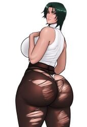 1girls ai_generated bunanza_ hourglass_figure huge_breasts jujutsu_kaisen ripped_panripped solo tagme thick thick_thighs zenin_maki