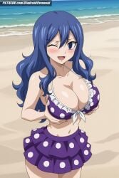 ai_generated aindroidparanoid ass big_ass big_breasts bikini blue_eyes blue_hair breasts busty cleavage curvy fairy_tail fat_ass female female_only frills grabbing_from_behind hips huge_ass huge_breasts huge_butt juvia_lockser large_breasts legs long_hair massive_breasts polka_dot skirt squeezing_breast stable_diffusion thick_ass thick_thighs voluptuous wavy_hair