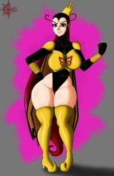 1girl big_boobs big_breasts big_thighs big_waist black_eyes caosenriqueart female girl long_hair red_hair rule63 rule_63 solo supervillain the_monarch the_venture_bros.