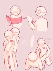 ambiguous_gender blush bondage cum heart nervous oc penetration sex simple_background standing stickman sweatdrop taiyobud white_skin