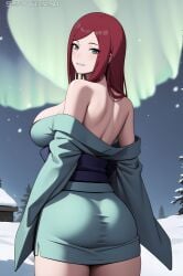 1girls ai_generated artist_name ass bare_back bare_shoulders bare_thighs big_ass big_breasts breasts from_behind huge_ass huge_breasts kimono large_breasts long_hair looking_at_viewer looking_back looking_back_at_viewer mature mature_female milf nai_diffusion naruto naruto_(series) naruto_shippuden no_bra pinup presenting presenting_ass red_hair robe senotakai_ai sideboob smile stable_diffusion standing thick_thighs thighs uzumaki_kushina very_long_hair voluptuous voluptuous_female watermark wide_sleeves yukata