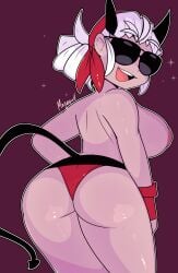 big_ass big_breasts breasts bubble_butt female helltaker huge_ass justice_(helltaker) marysquid thick_thighs wide_hips