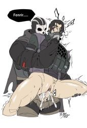 1boy 1cuntboy andromorph andromorph/male anime_style blush bottomless clitoris clothed clothed_sex clx147258 cum cum_in_pussy cum_inside cuntboy cuntboy/male cuntboy_penetrated deimos_(rainbow_six) fenrir_(rainbow_six) intersex intersex/male male_on_cuntboy male_penetrating male_penetrating_andromorph male_penetrating_intersex male_penetrating_male rainbow_six rainbow_six_siege shaking thick_thighs trembling vaginal_penetration