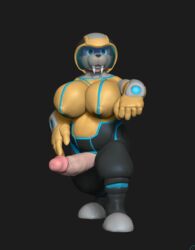 1futa 3d archie_comics armor big_breasts bodysuit breasts clothed clothing erection furry futanari genderswap helmet herm intersex iron_rotor laser nipples overweight penis rotor_the_walrus rubber slightly_chubby solo_futa sonic_(series) teeth tight_clothing tusks wolvalix