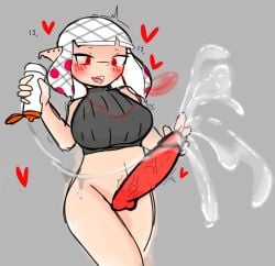 1futa breasts clothed clothing cum ear_piercing ejaculate ejaculating ejaculation erection fukuroika_(sacksquid) futa_only futa_sans_balls futanari heart hearts_around_head huge_cock humanoid inkling inkling_girl japanese_text light-skinned_futanari light_skin masturbating masturbating_futa masturbation mostly_nude oc penis pit0904 pointy_ears red_eyes red_penis solo splatoon splatoon_(series) splatoon_2 splatoon_3 standing tagme tapering_penis text white_hair