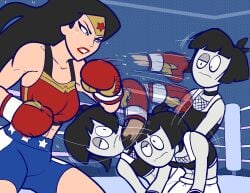 amazon amazonian boxing boxing_gloves boxing_match boxing_ring creepy_susie dc dc_comics dcau dodging female female_focus female_only human humanoid justice_league justice_league_unlimited netto-painter punching the_oblongs wonder_woman wonder_woman_(dceu)