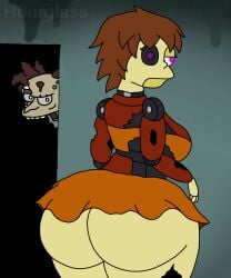 1boy 1boy1girl 1female 1girls 1male artist_logo artist_name ass ass_focus big_ass big_butt blue_wall brown_hair door fanart fanmade fat_ass female first_porn_of_character first_porn_of_franchise five_nights_at_freddy's fnaf fun_times_at_homer's fun_times_at_homer's_3 h0urglass_(artist) huge_butt lucy_droid_(ftah3) male massive_ass massive_butt montgomery_burns purple_eyes red_hair red_shirt robot robot_girl robot_humanoid skirt skirt_up suitcage_(ftah3) the_simpsons wall