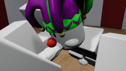 3d accessory artist_request blowjob circus clown cock gay gay_blowjob hard_cock hard_penis hat male/male male_only male_pov no_pubes no_pubic_hair nude roblox robloxian sitting_on_floor source_request sucking_penis tagme univalar younger_male