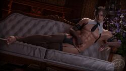 3d 3d_(artwork) 3d_model capcom indoors kinky lean_body lean_muscle leon_scott_kennedy male male_focus male_only muscular nightin_galez resident_evil resident_evil_4 resident_evil_4_remake skimpy_costume solo solo_focus solo_male