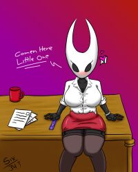 1girls big_breasts condom hollow_knight hornet_(hollow_knight) simple_background six343 teacher text video_games