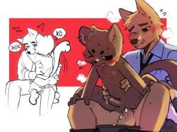 anthro anthro_only cum_inside furry gay gay_sex nocneko original_character reverse_cowgirl_position riding teacher_and_student