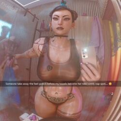 1boy 2girls 3d 3d_model abs annoyed annoyed_expression areolae ass bathroom bathroom_sex black_hair black_lipstick bleached blender breasts brown_eyes brown_hair camera choker chun-li condensation eyebrows female goth goth_girl heart heart_tattoo juri_han large_breasts light-skinned_female lipstick mirror_selfie multiple_tattoos nail_polish nails nipple_piercing nipples open_door pale_skin pale_skinned_female panties phone pierced_belly_button piercing pointing pubic_tattoo queen_of_hearts queen_of_spades see-through see-through_clothing see_through_bra see_through_clothing selfie shower shower_sex steam street_fighter street_fighter_6 sweat sweating sylaellas tattoos thick_ass thick_thighs white_skin