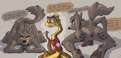 anthro anus ass balls canid canine canis dreamworks gay genitals hi_res looking_back male male/male mammal mr._snake_(the_bad_guys) mr._wolf_(the_bad_guys) penis presenting presenting_hindquarters reptile scalie snake sonicinmind spread_anus the_bad_guys wolf