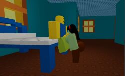 1boy 1female 1girls 1male 3d big_ass big_breasts blowjob clothed clothing mouth_bulge penis roblox robloxian self_upload straight tagme vagabondxd zombie zombie_girl