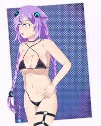 big_breasts breasts female long_hair neptune_(neptunia) neptunia_(series) purple_heart_(neptunia) sheong_wong