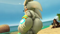 1boy 1male 3d anthro anus ass ass_focus beach big_ass big_butt bubble_ass bubble_butt doppoarts femboy furry hedgehog huge_ass huge_butt sega silver_the_hedgehog sonic_(series) sonic_the_hedgehog_(series)