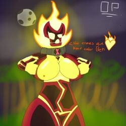 alien_girl ben_10 breasts chaquetrix female fire heatblast