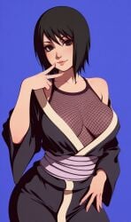 1girls ai_generated fishnets looking_at_viewer naruto naruto_(series) shizune solo solo_female tagme
