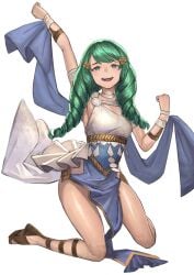 1girls alternate_costume breasts commission daisuke_6897 dancer dancer_(three_houses) dancing drill_hair female female female_only fire_emblem fire_emblem:_three_houses flayn_(fire_emblem) full_body gladiator_sandals green_eyes green_hair hair_ornament hairclip legs long_hair nintendo open_mouth sandals skeb_commission small_breasts solo