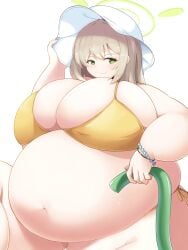 1girls 2023 abydos_high_school_student amami317 bbw belly bikini blue_archive breasts chubby chubby_female disproportional female female_focus foreclosure_task_force_(blue_archive) green_eyes halo hat hi_res high_resolution highres huge_belly huge_breasts long_hair nonomi_(blue_archive) nonomi_(swimsuit)_(blue_archive) obese plump solo solo_female solo_focus swimsuit voluptuous