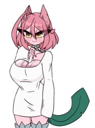 big_breasts byternomar cute diamond_is_unbreakable fake_breasts female jojo's_bizarre_adventure magic nekomimi pink_hair pink_skin plant plant_girl small_breasts stand_(jjba) stray_cat