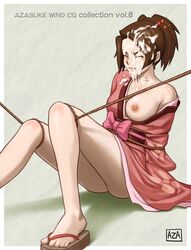 1girls azasuke bound female fuu_kasumi japanese_clothes one_breast_out samurai_champloo tagme