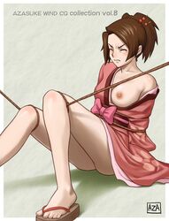 1girls azasuke bound female fuu_kasumi japanese_clothes one_breast_out samurai_champloo tagme